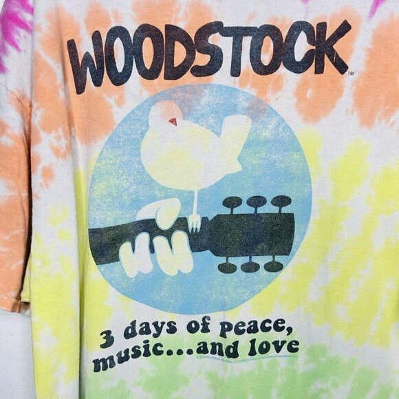 Liquid Blue Tie-Dye 2016 Woodstock T-Shirt Music Festival Size 2XL Multicolor - Picture 3 of 8